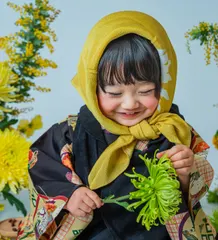 生花でスタイリングした七五三の女の子（Bouquet シーン）